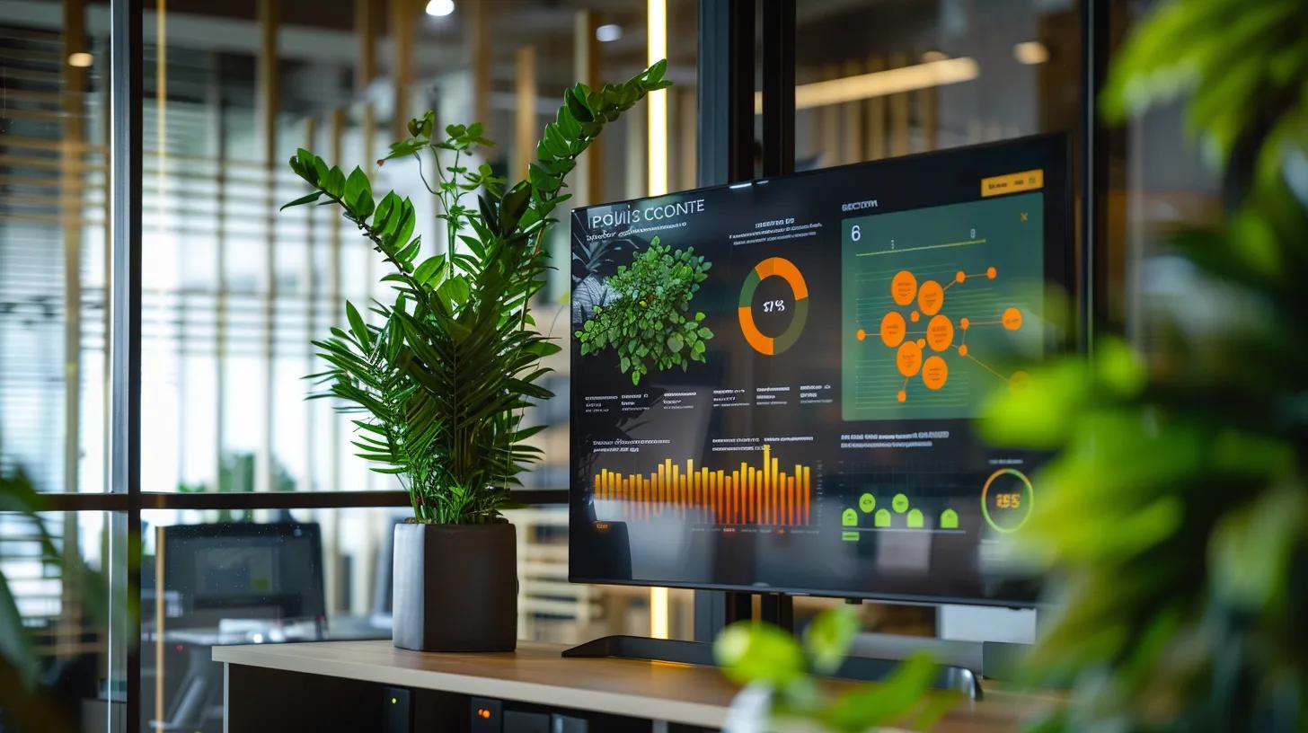 a modern office environment with a sleek digital display showcasing a colorful infographic summarizing cloud storage permissions for digital estate planning, emphasizing security and accessibility through vibrant visuals and clear data categorization.