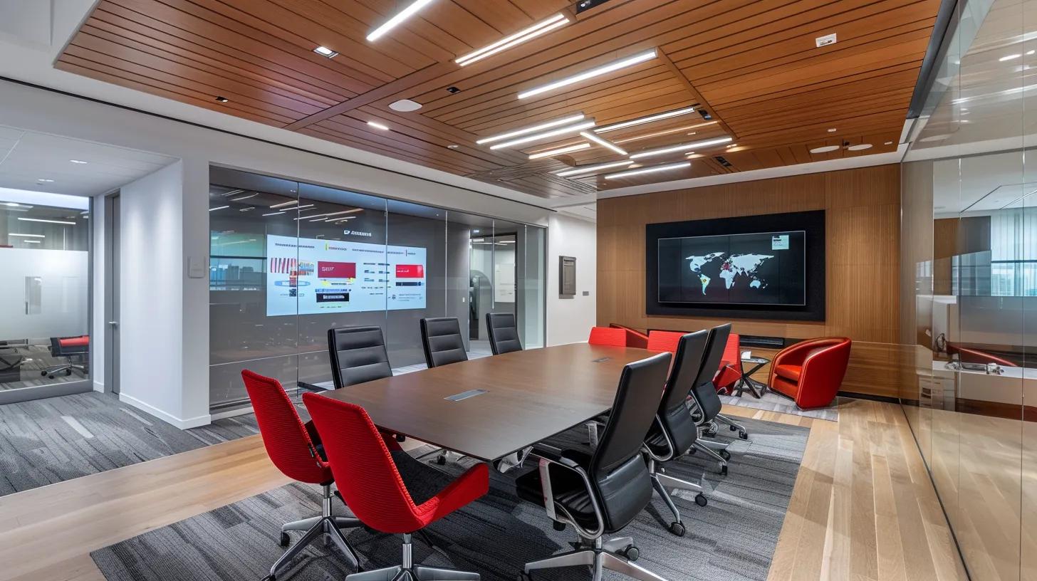 a sleek, modern office setting showcases a professional cybersecurity team engaged in a focused discussion around a digital dashboard displaying recent third-party security audit results, illuminated by sharp overhead lighting that highlights their commitment to meticulous system integrity and user trust.