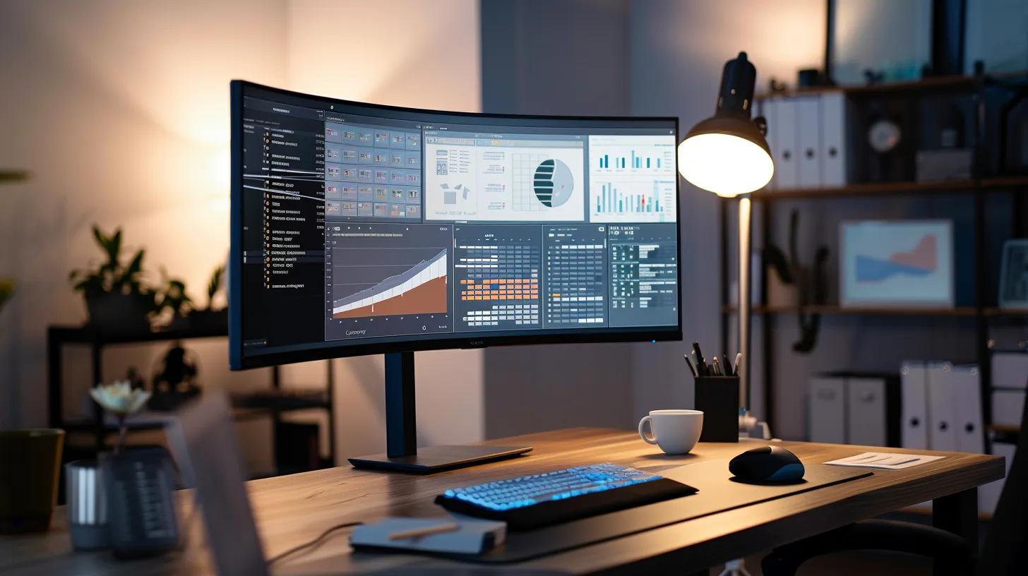 a sleek, modern office workspace features a high-tech computer screen displaying a detailed comparison table of secure file recovery methods, illuminated by soft artificial lighting that highlights the organized and professional atmosphere.