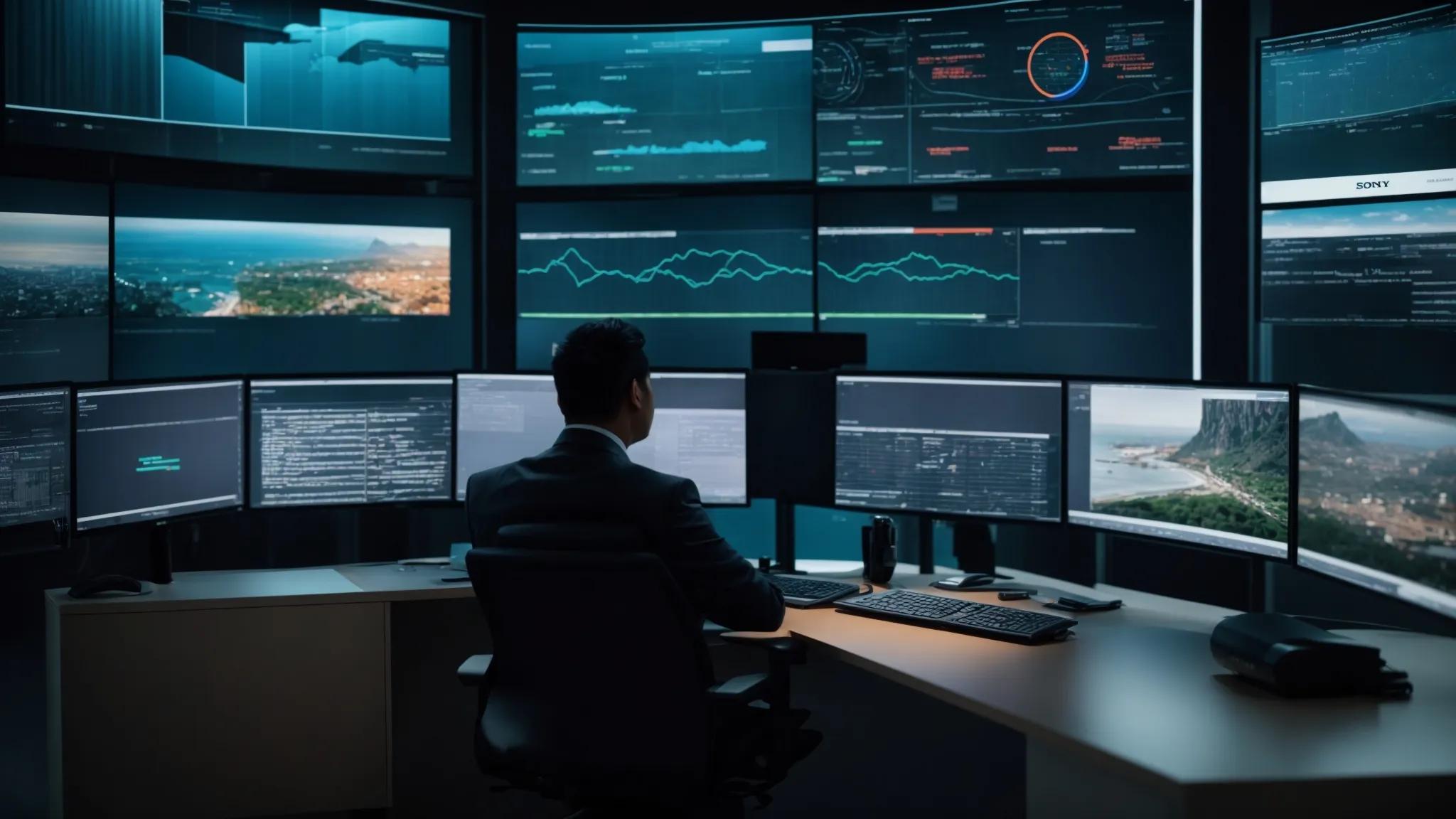 a modern office filled with focused professionals engaged in a strategy meeting, surrounded by digital screens displaying compliance frameworks and security protocols, highlighting the proactive approach to overcoming document storage challenges.